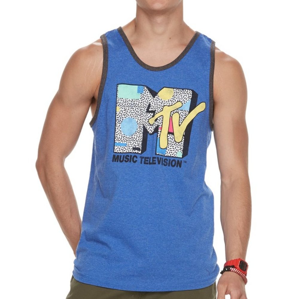 New! MTV Music Television 1980s Logo Tank Top T-Shirt